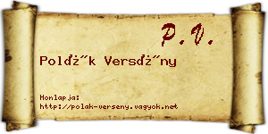 Polák Versény névjegykártya